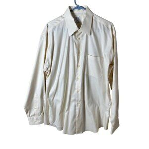PRONTO UOMO Cream Colored Button Down Dress Shirt Size 16 1/2 34/35